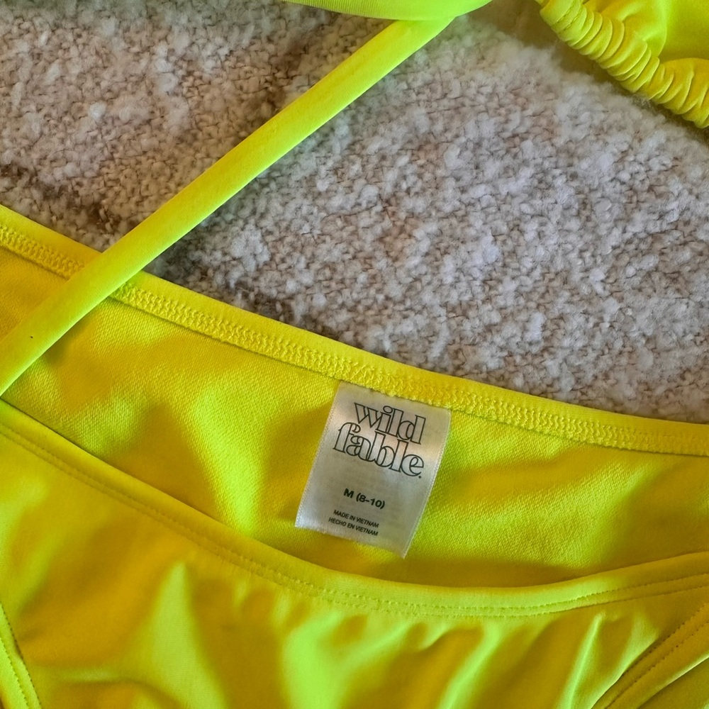 Wild Fable Neon Yellow Bikini Set – Size M (8–10) - Picture 3 of 4